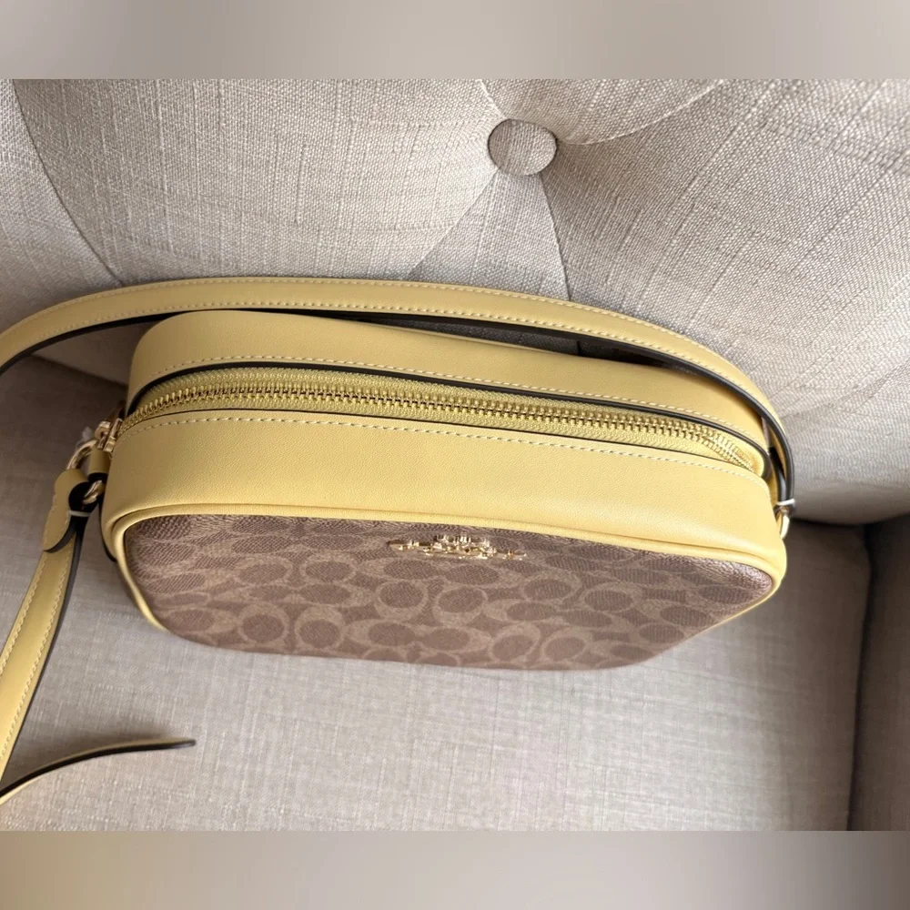 Coach Signature Brown and Yellow Crossbody Bag